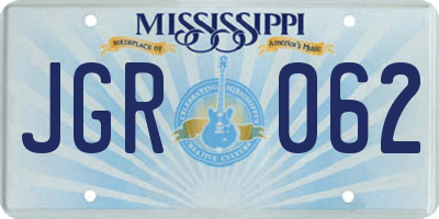 MS license plate JGR062