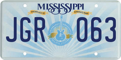 MS license plate JGR063