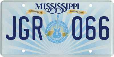 MS license plate JGR066