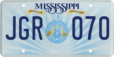MS license plate JGR070