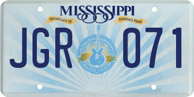 MS license plate JGR071