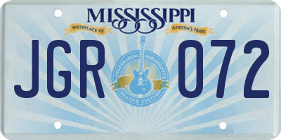 MS license plate JGR072
