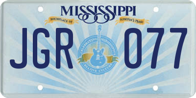 MS license plate JGR077
