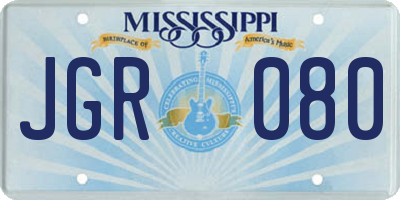 MS license plate JGR080