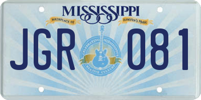 MS license plate JGR081