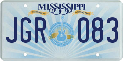 MS license plate JGR083