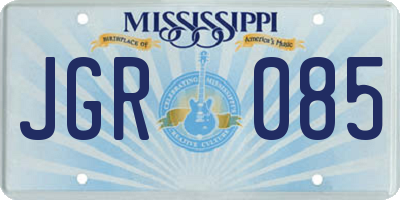 MS license plate JGR085