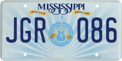 MS license plate JGR086