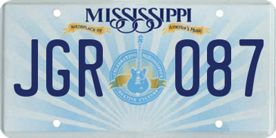 MS license plate JGR087