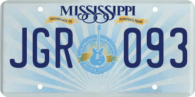 MS license plate JGR093