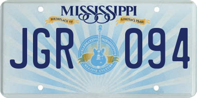 MS license plate JGR094