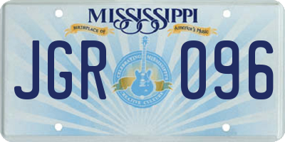 MS license plate JGR096