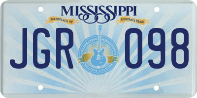 MS license plate JGR098