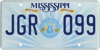 MS license plate JGR099