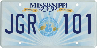 MS license plate JGR101