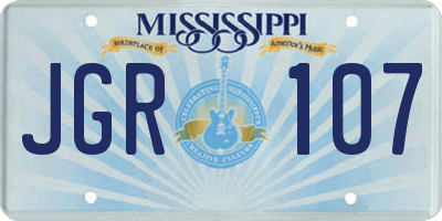 MS license plate JGR107