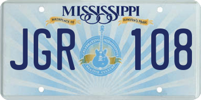 MS license plate JGR108