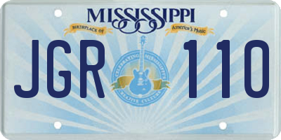 MS license plate JGR110