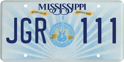 MS license plate JGR111