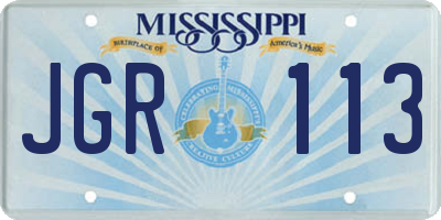 MS license plate JGR113