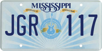 MS license plate JGR117