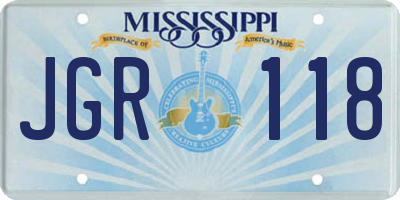 MS license plate JGR118