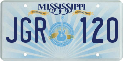 MS license plate JGR120