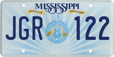 MS license plate JGR122