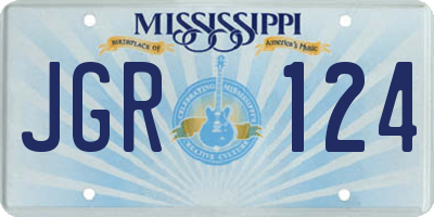 MS license plate JGR124
