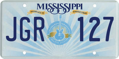MS license plate JGR127