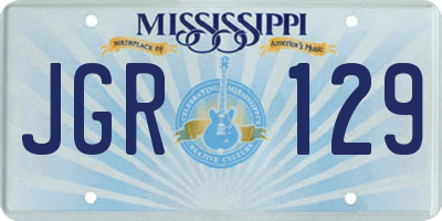 MS license plate JGR129
