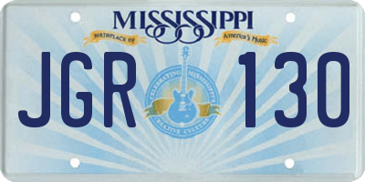 MS license plate JGR130