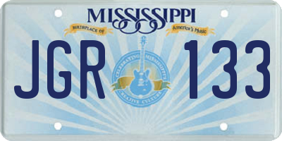 MS license plate JGR133