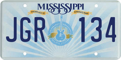 MS license plate JGR134