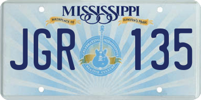 MS license plate JGR135