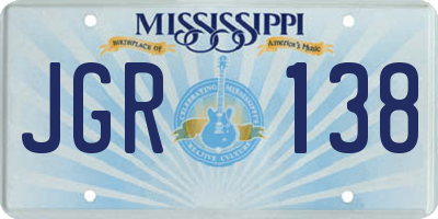 MS license plate JGR138