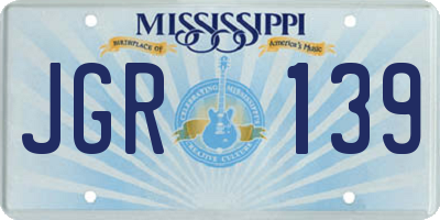MS license plate JGR139