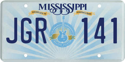 MS license plate JGR141