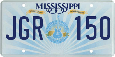 MS license plate JGR150