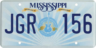 MS license plate JGR156