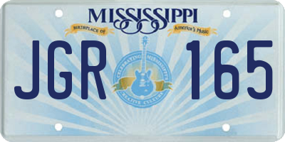 MS license plate JGR165