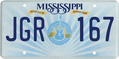 MS license plate JGR167