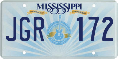 MS license plate JGR172