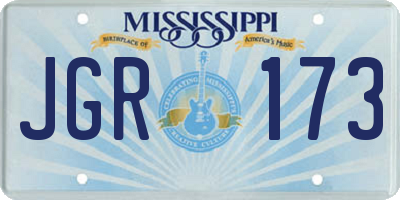 MS license plate JGR173