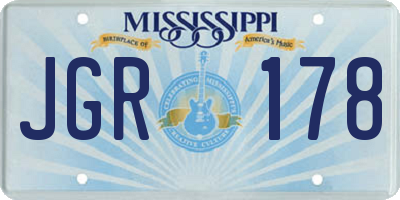 MS license plate JGR178