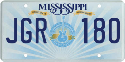 MS license plate JGR180