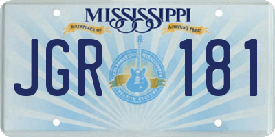 MS license plate JGR181