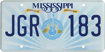 MS license plate JGR183