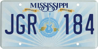 MS license plate JGR184