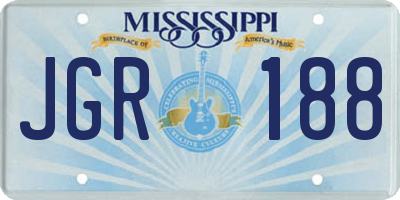 MS license plate JGR188